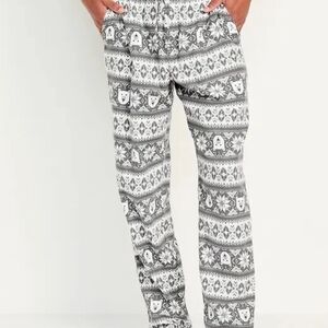 Old Navy Winter Polar Bear Gray White Patterned Men's Pajama Lounge Bottoms NWT